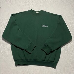 Wilson Dark Green Crewneck Sweatshirt with White Logo